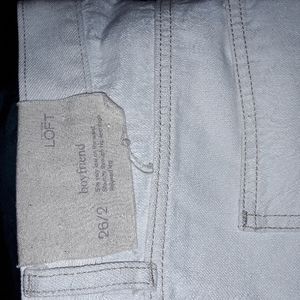 LOFT off white Boyfriend Jeans
